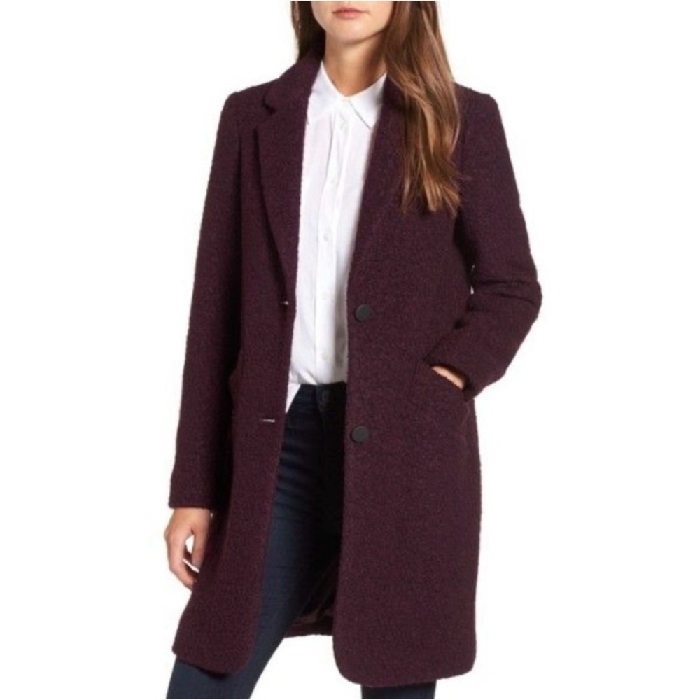 MARC NEW YORK ANDREW MARC‎ “Paige” Burgundy Wool Single Breasted Coat size 2